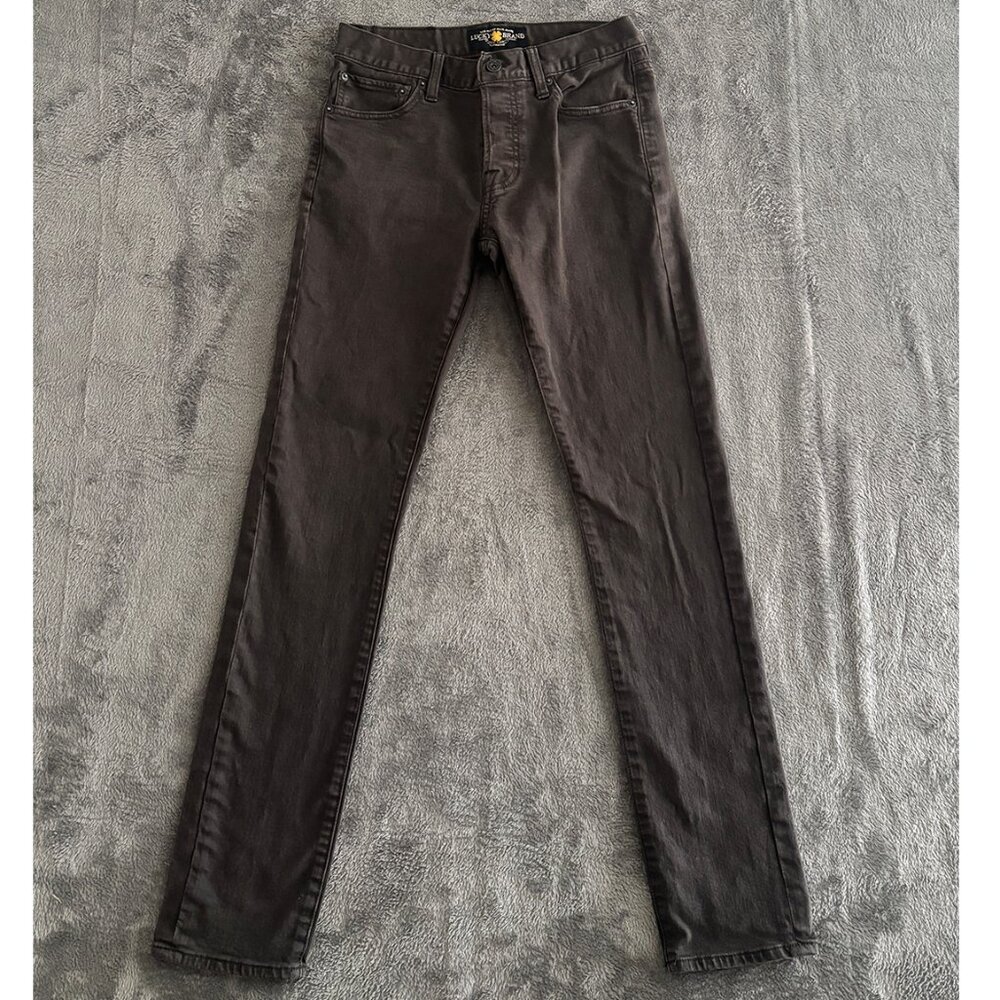Lucky Brand Authentic Skinny Jeans Mens 28x32 Dark Gray/Faded Black Stretch